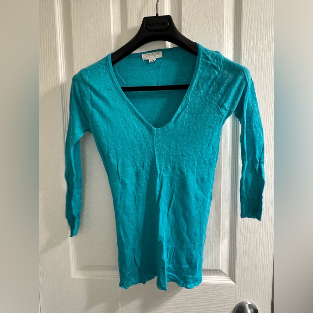 Forever 21 Teal Knit Top